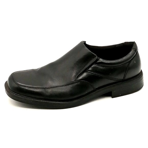 Dockers Mens Loafer Black‎ Leather Slip On Square Toe Side Elastic Gussets 9 - Picture 1 of 10